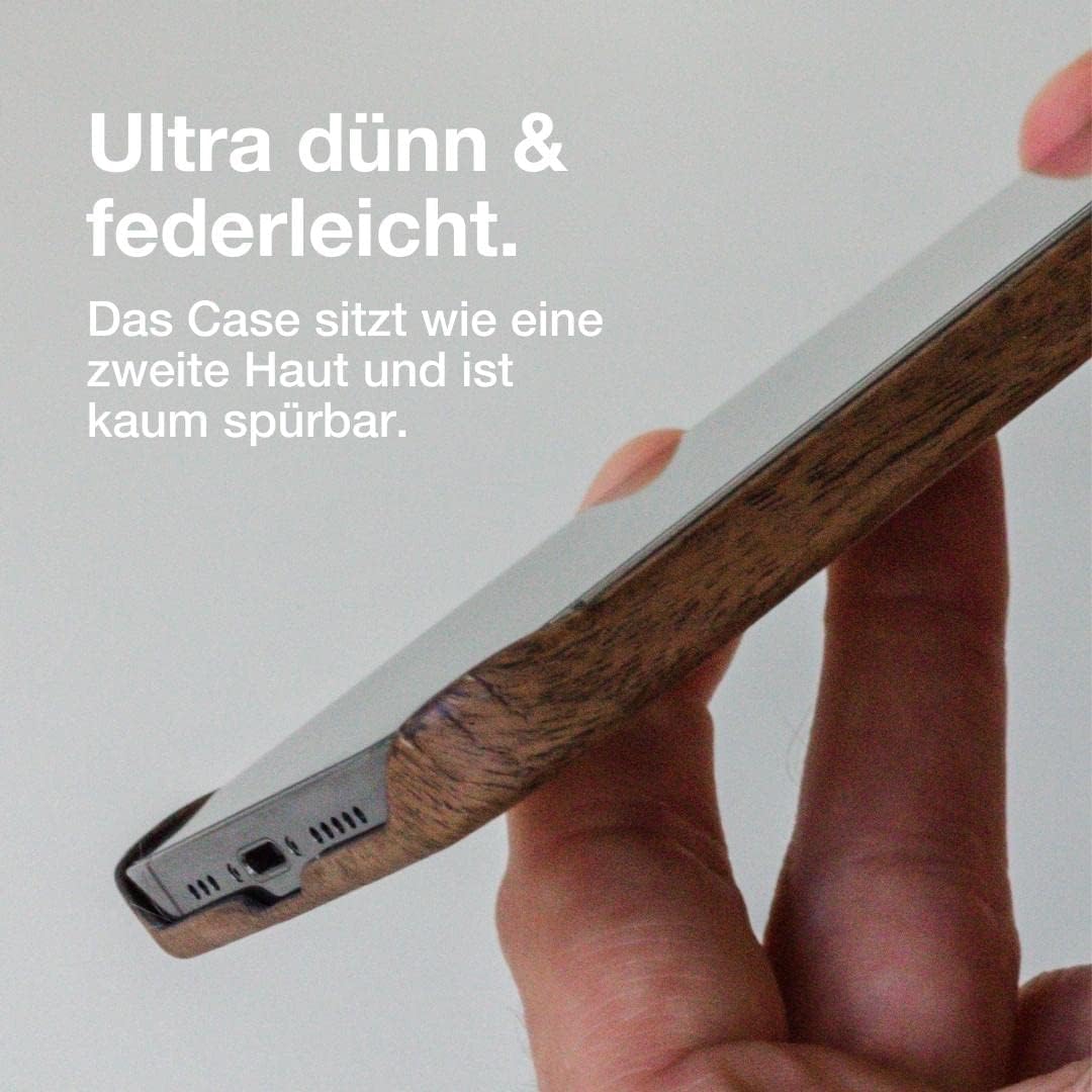 Woodcessories - Handyhülle kompatibel mit iPhone 14 Plus Hülle Holz, Echtholz - EcoSlim Case (Walnus