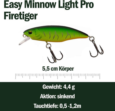 Wobbler im 5er Set für Forelle & Barsch, 5,5cm, Kunstköder Set für Spinnfischen, Minnow Köder sinken