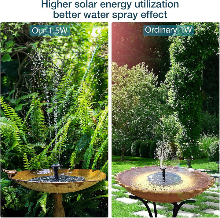 AISITIN 2PCS Solar Springbrunnen für Aussen Upgrade, DIY Solar Teichpumpe Fontäne mit 6 Sprüh Effekt