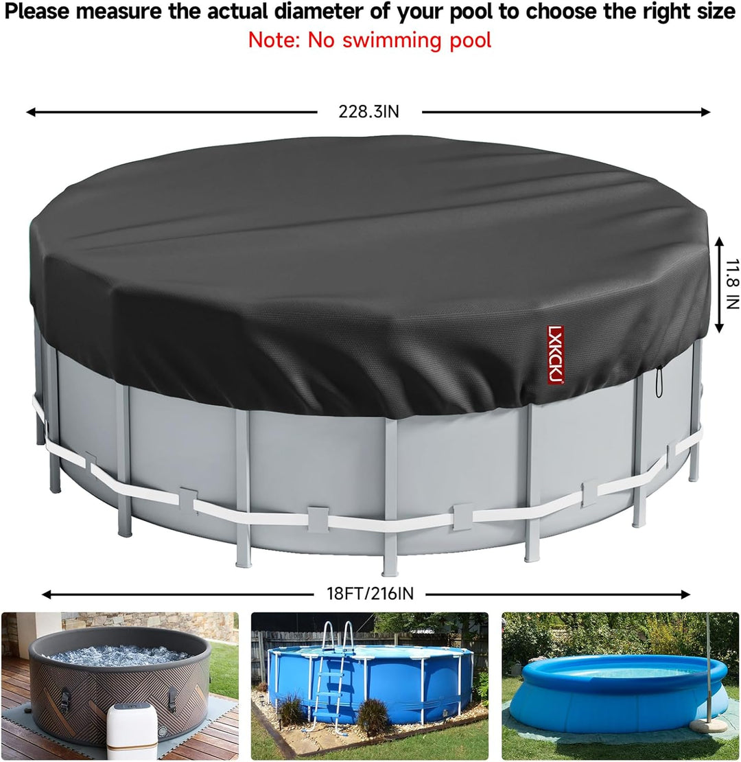 LXKCKJ Runde Poolabdeckung für oberirdische Pools- Lagertank Poolabdeckung mit Kordelzug Design-Whir