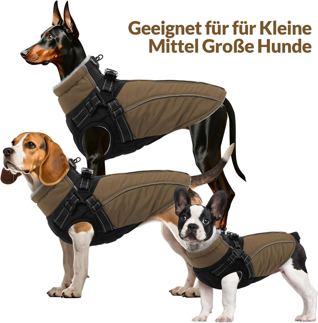 Hundemantel Winter Warm Hunde Jacke kleine Hunde,Leichte Wattierung, Wasserabweisend, Reflektierend