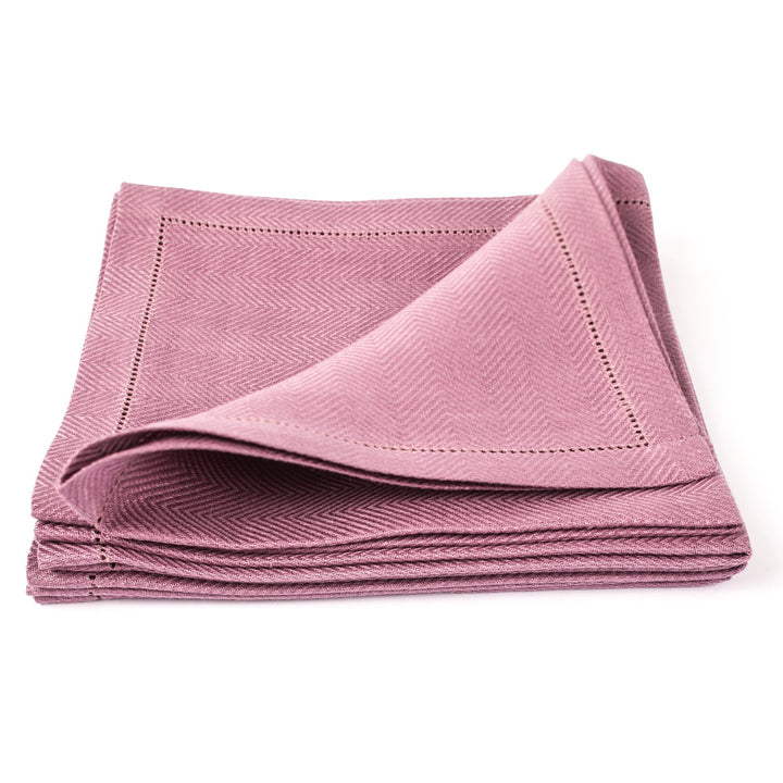 LinenMe Emilia Servietten, Leinen, 45 x 45 cm, Mauve, 4 Stück 0059804, 18 x 18"