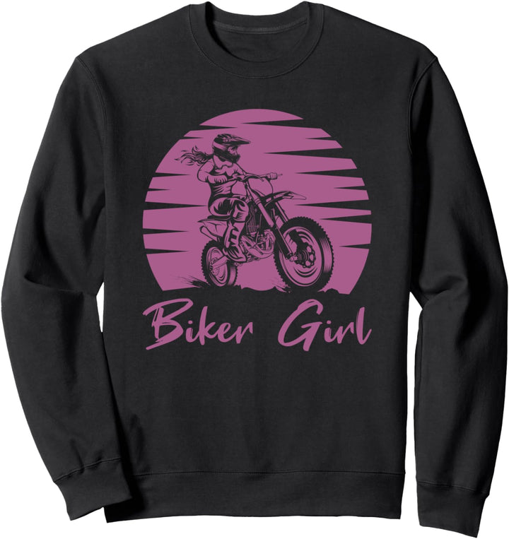 Motocross Motorrad Fahrerin , Enduro Geschenk, Biker Girl Sweatshirt