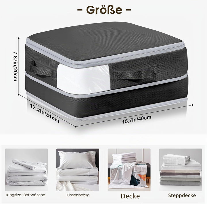 DIMJ Selbstkomprimierender Organizer - Bettwäsche Aufbewahrung, Packing Cubes Compression Bettdecken