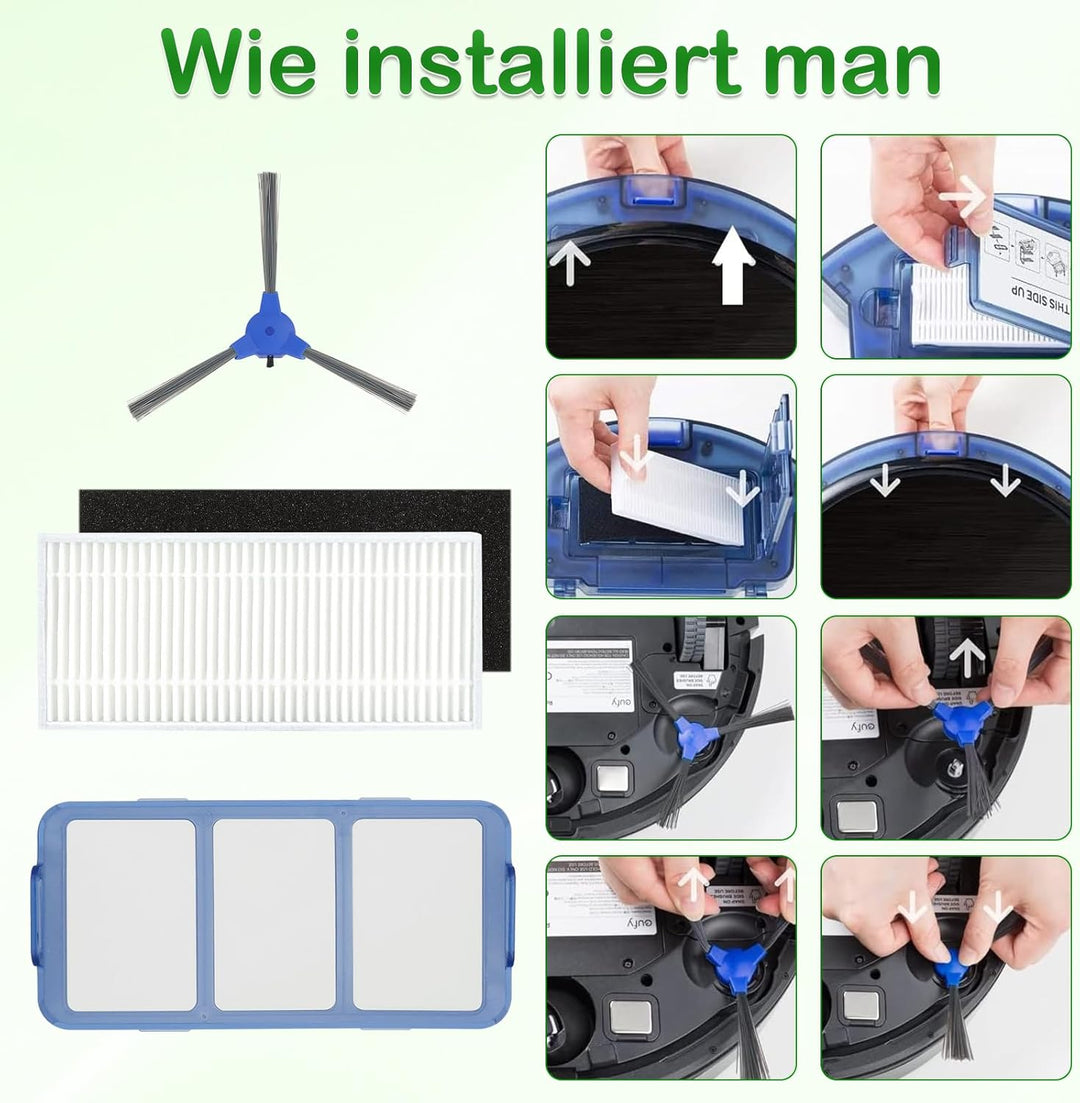 Ersatzteile für Eufy RoboVac 11S, 30, 30C, 15C, 15T, 12, 35C Robot-Staubsauger Zubehörset: 1 Hauptpi