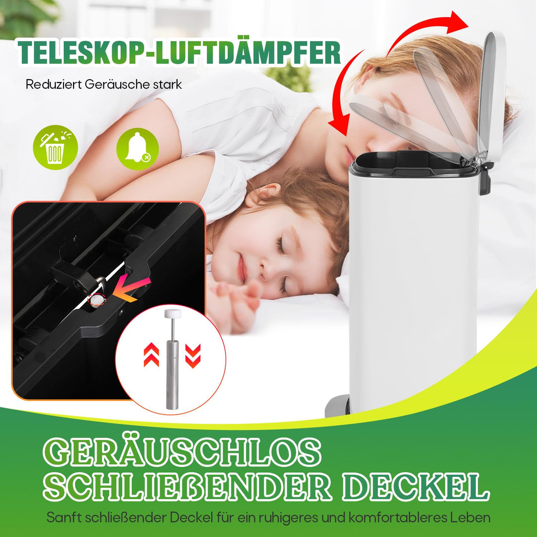 BestOffice 50 L Mülleimer Küche Mülleimer mit Deckel für Büro Schlafzimmer Badezimmer Schritt Müllei