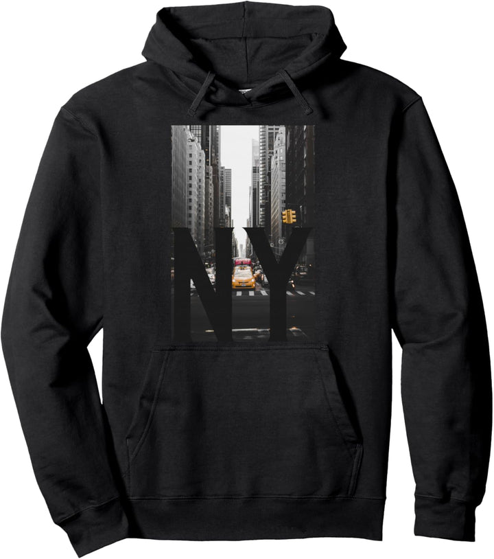 New York City Graphic Tee, Walking In New York City Streets Pullover Hoodie