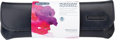 Schmincke – HORADAM® AQUARELL, Metallkasten 12 1/2 Näpfchen in dunkelblauem Lederetui, feinste Künst