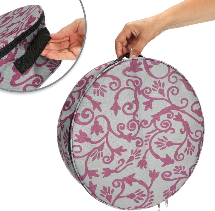 com-four® 3x Aufbewahrungstasche für Kränze, Girlanden, Näh- und Spielzeug - grosse runde Stoff-Box