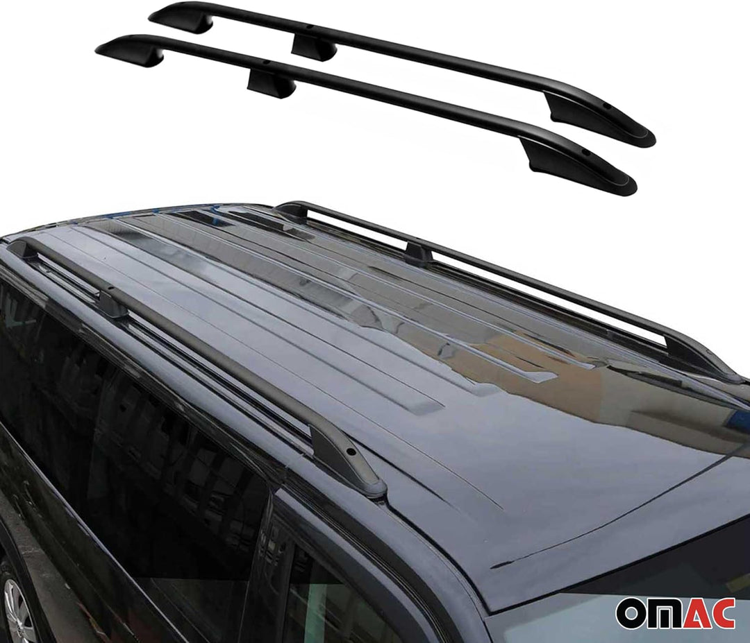 OMAC Dachreling kompatibel mit Peugeot Partner Tepee 2008-2018 Alu TÜV ABE Schwarz 2X Partner Tepee