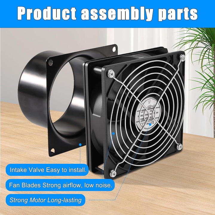 Joycabin Rohrventilator 100mm Abluftventilator Rohrlüfter mit Geschwindigkeitsregler, Rohrventilator
