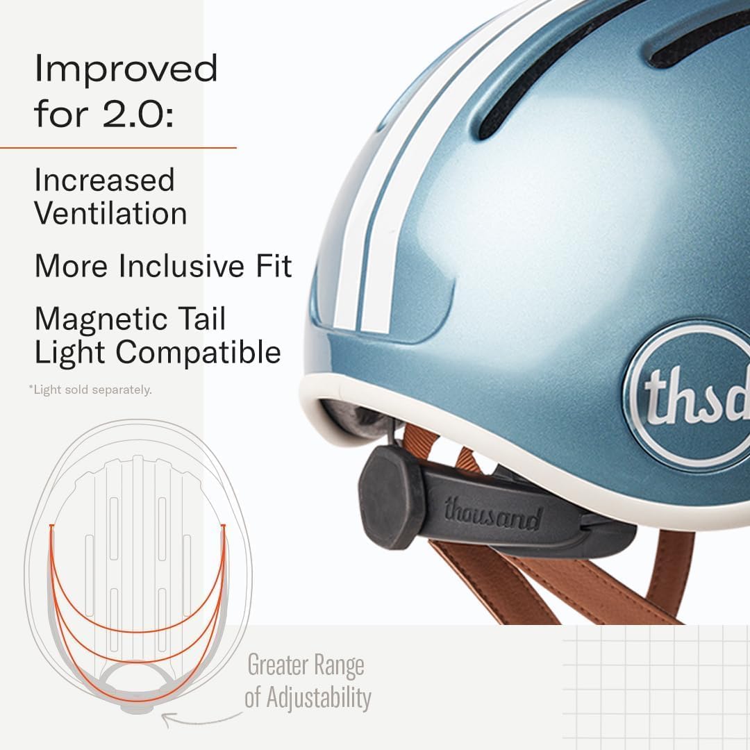 Thousand Heritage Collection Fahrradhelm für Erwachsene, niedriges Profil, Retro, Pendler, Sicherhei
