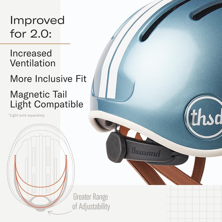 Thousand Heritage Collection Fahrradhelm für Erwachsene, niedriges Profil, Retro, Pendler, Sicherhei
