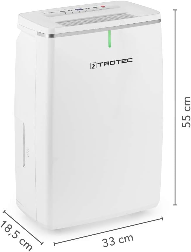 TROTEC Luftentfeuchter elektrisch TTK 72 E – Leistung 24 L/Tag – Fläche 50 m² / 125 m³ – mit Autoabs