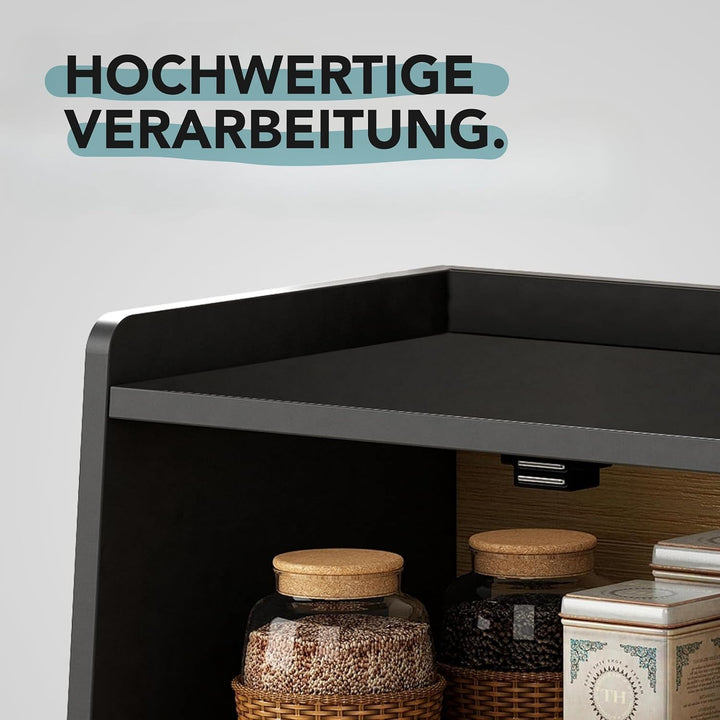 Cookery Brotkasten Holz mit 2 Etagen zur Brotaufbewahrung aus Bambus Bread box Brotkästen gross Brot