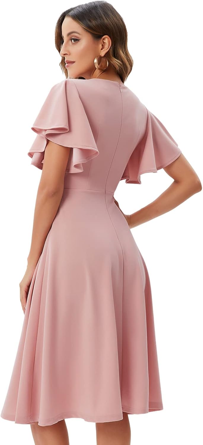 bridesmay Damen Kleider Vintage Kleider 50er Jahre Rockabilly A Line Cocktailkleid Abendkleider Eleg