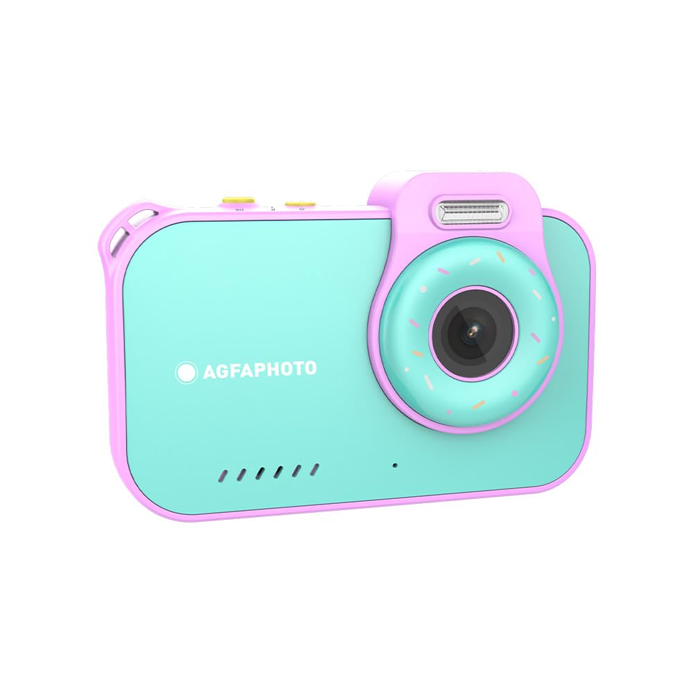 AgfaPhoto Realikids Cam Waterproof 2 – Kinderkamera, wasserdicht, 12 MP, HD-Video, Selfiemodus, Filt