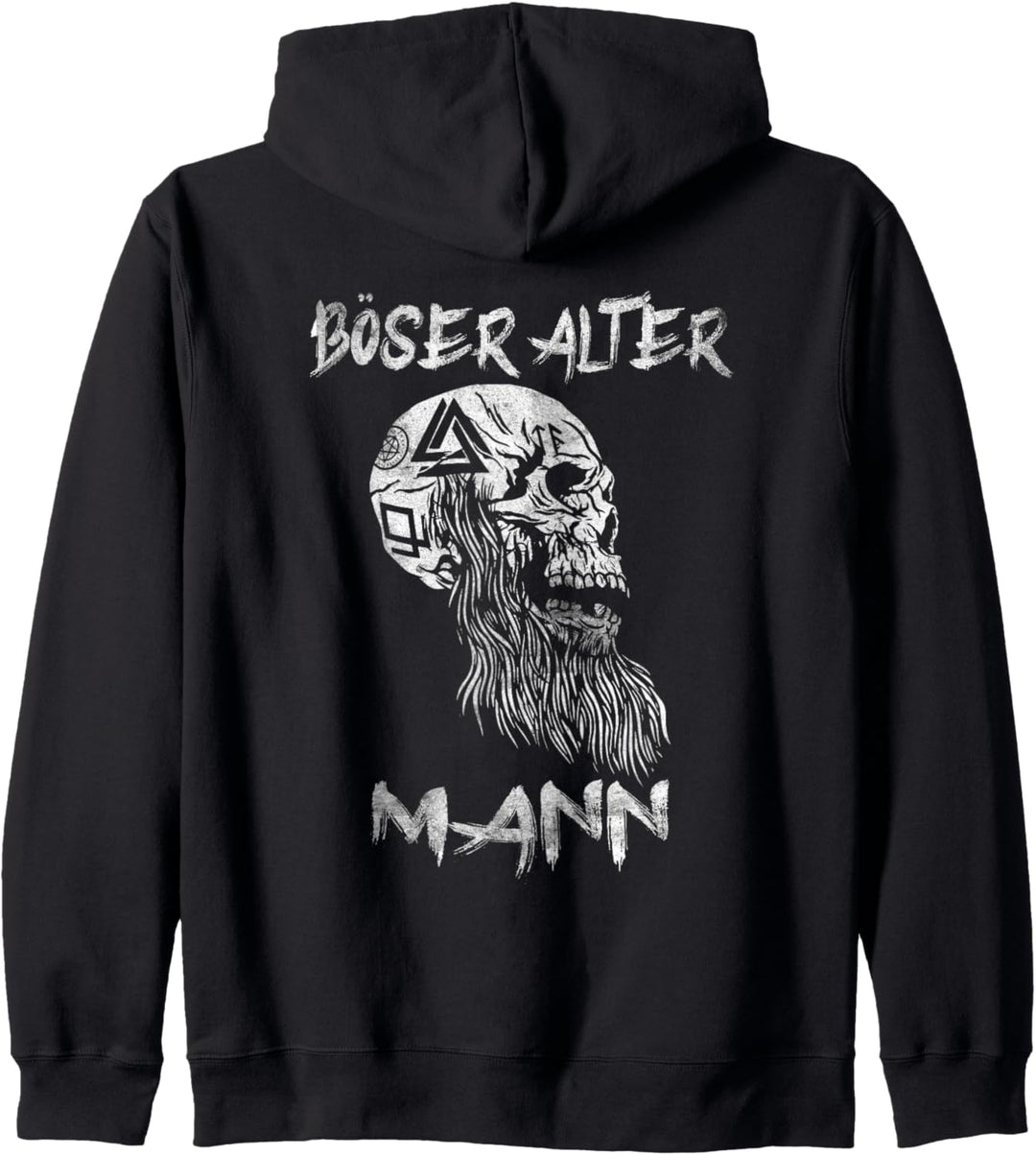 Böser Alter Mann Wikinger Totenkopf Skull Papa Opa Kapuzenjacke