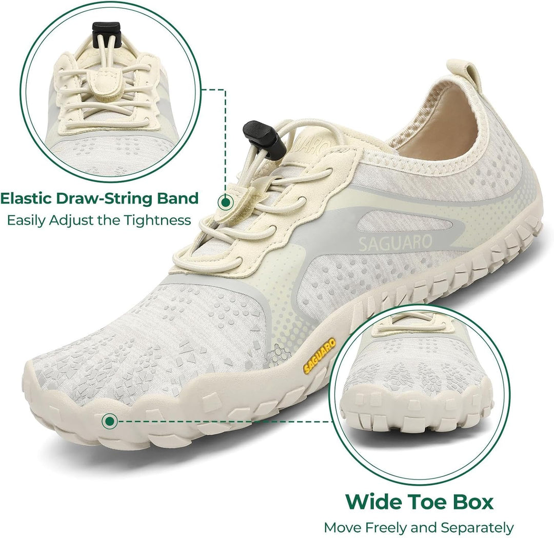 SAGUARO Herren Damen Barfussschuhe - Atmungsaktiv rutschfest Barfussschuhe - mit Breite Zehenbox und