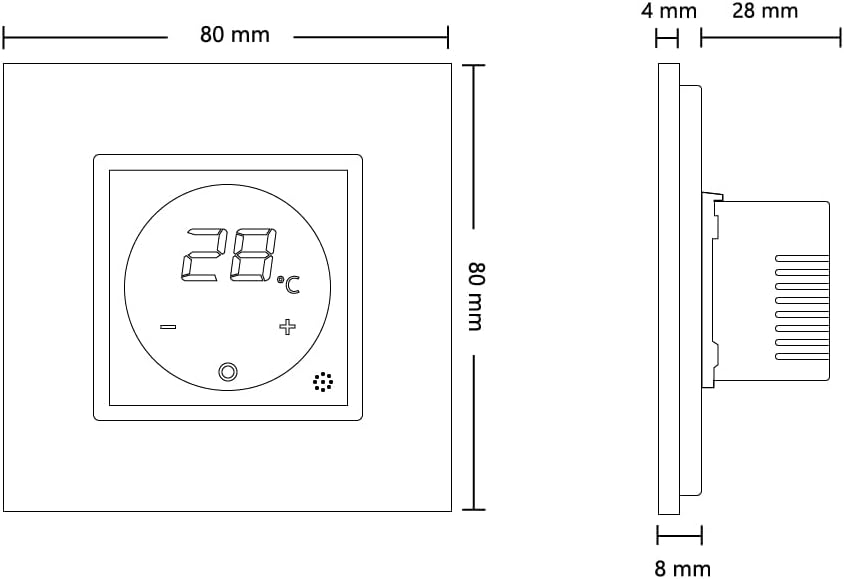 LIVOLO Raumthermostat Thermostat mit Glas Rahmen für Heizung Fussbodenheizung optional mit Bodenfühl