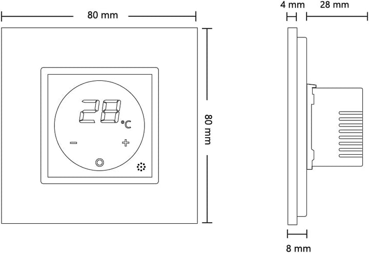 LIVOLO Raumthermostat Thermostat mit Glas Rahmen für Heizung Fussbodenheizung optional mit Bodenfühl