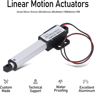 Linearantriebe, 12 V DC Eingangsspannung interner Endschalter wasserdicht, korrosionsbeständig, für