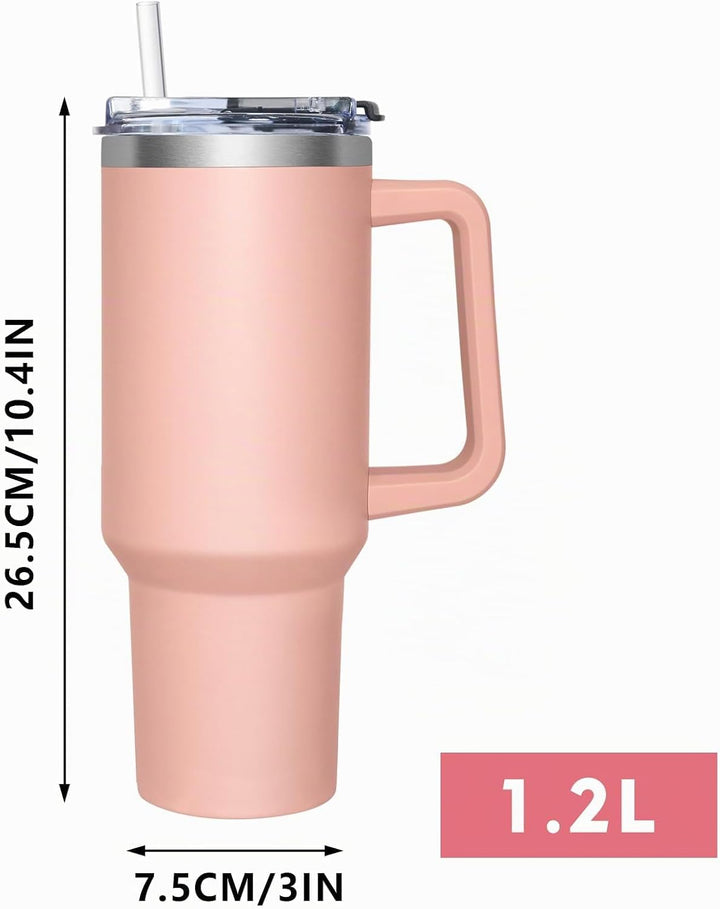 HNCY Thermobecher mit 2-in-1-Deckel 1180ML, Kaffeebecher to go Thermo, Trinkbecher mit Deckel und St