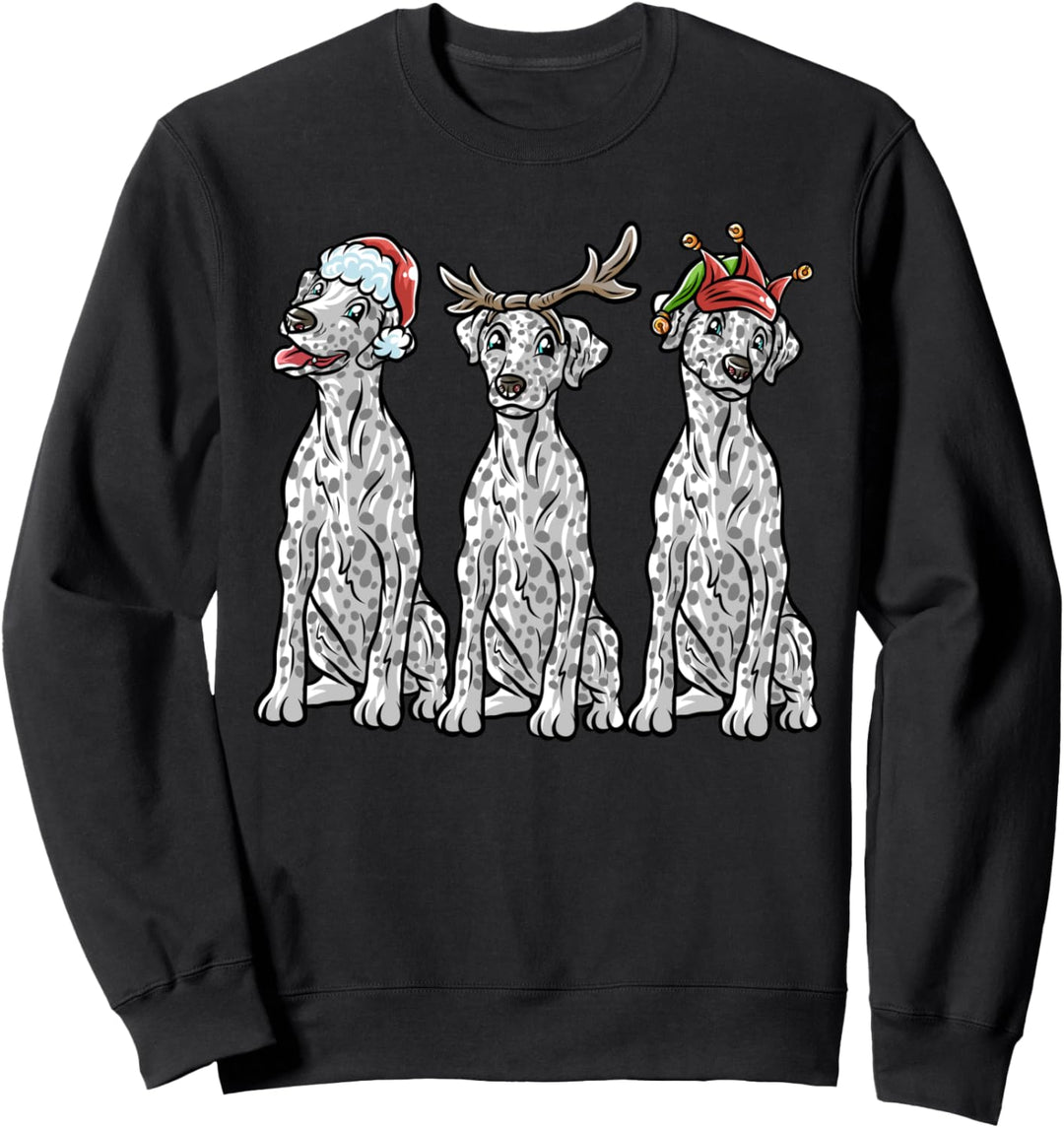 Dalmatiner Weihnachtsmann Elf Rentier Weihnachten Hund Sweatshirt