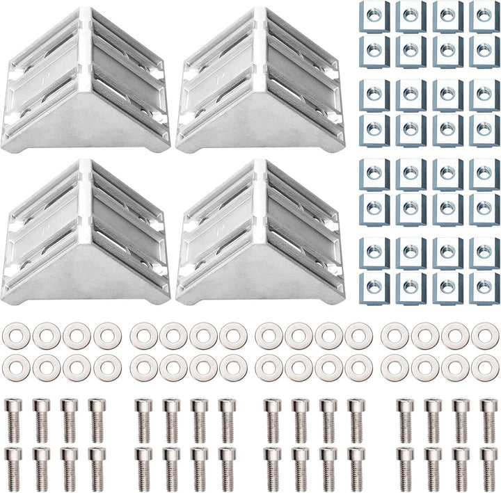 4x EYPINS Befestigungsmaterial Winkel, Aluprofil 80x80 Nut 8 Aluminium Winkelverbinder Eckwinkel Eck