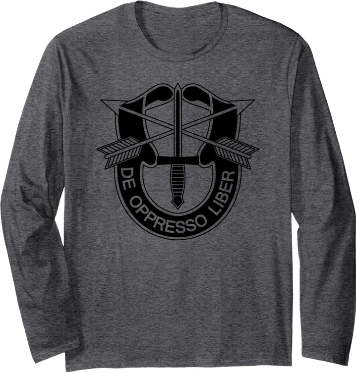 US Special Forces - De Oppresso Liber auf Dunkelgrau Langarmshirt