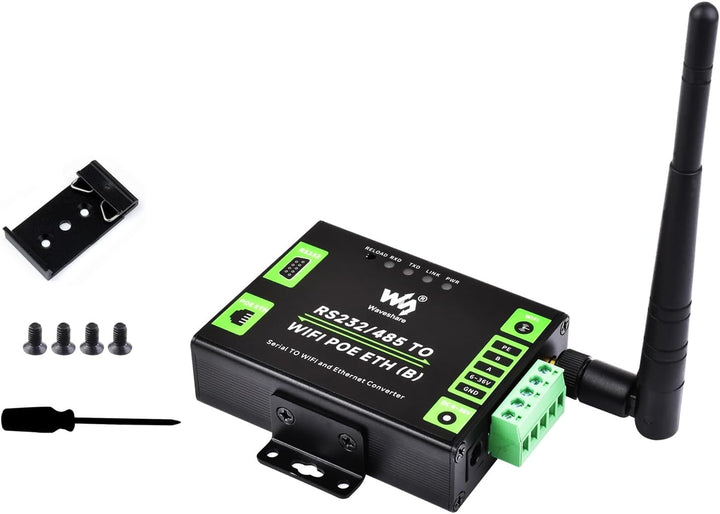 RS232/485 zu WiFi POE Ethernet Serieller Server Konverter, Modbus/MQTT Gateway, Unterstützt Seriell