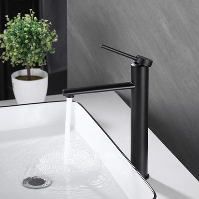 PHASAT Wasserhahn Bad Hoch Aufsatzwaschbecken Armatur, Mischbatterie Einhebelmischer Waschbecken Arm