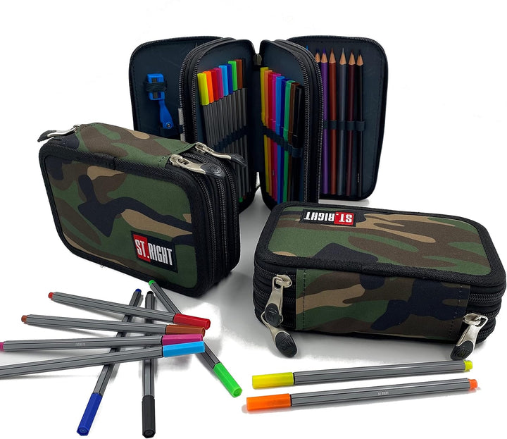Goldkids St. Right XXL Federtasche Federmappe Federmäppchen 46-teilig gefüllte Schüleretui 3-stöckig