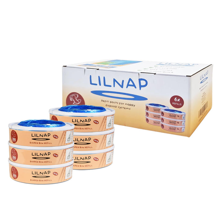 LILNAP - 6 Nachfüllkassetten kompatibel mit Angelcare Windeleimer & Litter Locker II (RUNDE KASSETTE