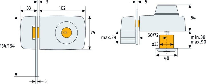 ABUS Tür-Zusatzschloss 7035 W, 532795