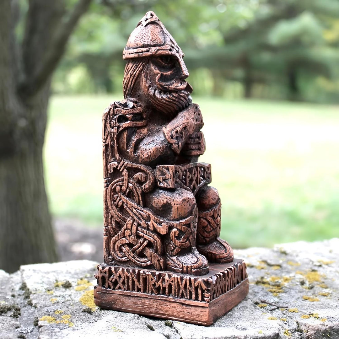 Dryad Design Nordischer Gott Thor Statue Holz-Finish