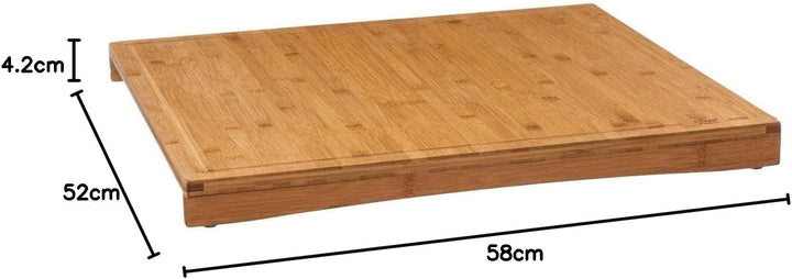 5five – 52 x 58 cm Bambus-Kochfeldabdeckung (3-in-1). Schneidebrett aus Holz, Spritzschutz und Kochf