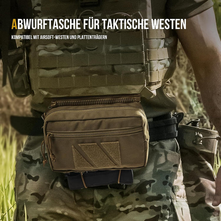 OneTigris Drop Down Pouch, PLUS1S Dump IFAK Pouch, Organizer Fronttasche für Taktische Weste Platten