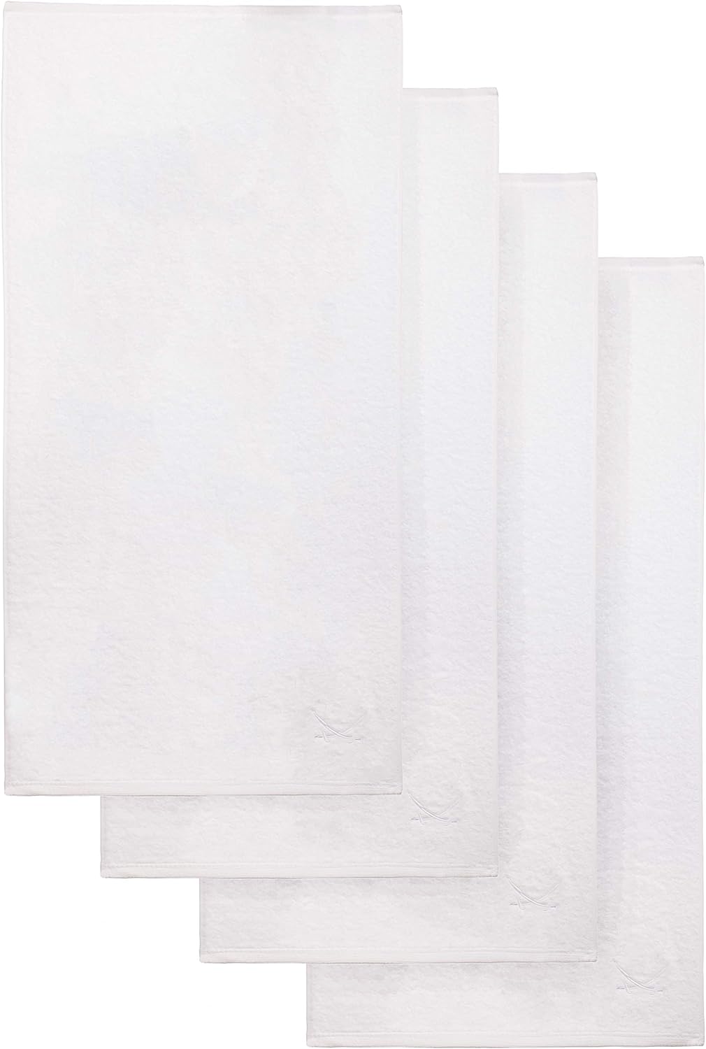 Sansibar Handtuch 4er Set 50x100 cm 100% Baumwolle mit gesticktem Säbel Logo Badtuch Weiss 4er Set W