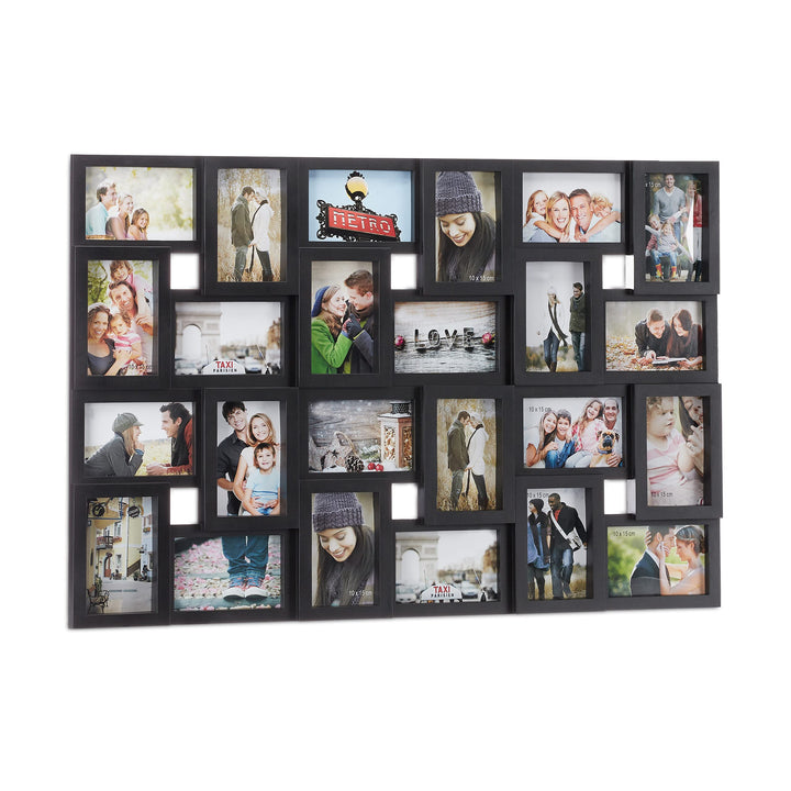 Relaxdays XXL Bilderrahmen Collagen für 24 Bilder in 10 x 15, Hoch- oder Querformat, Kunststoff, HxB
