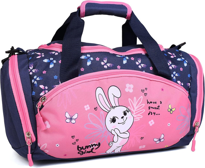 Sporttasche mit süssem Hirsch Motiv für Jungen und Mädchen Blau/Rosa, Blau/Rosa