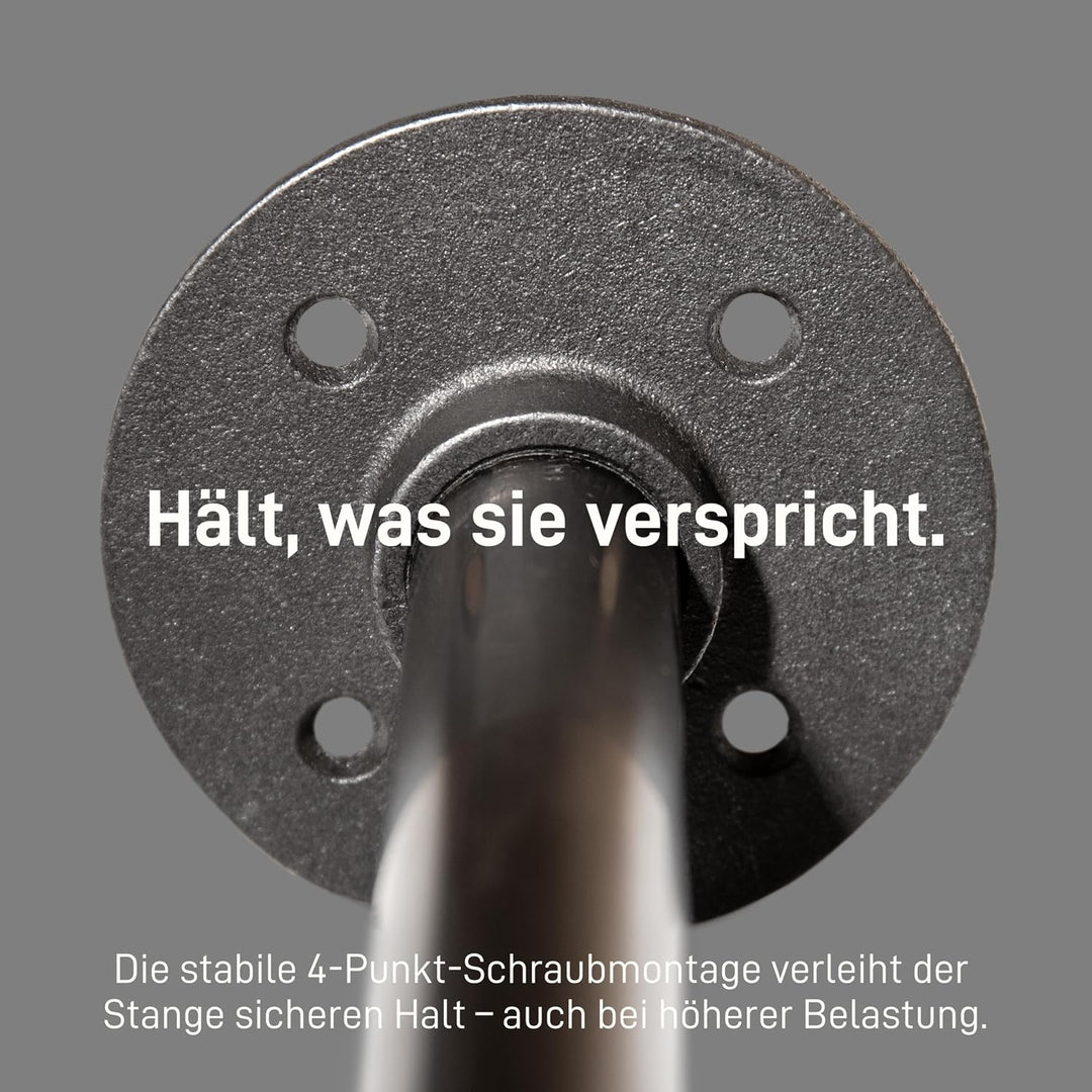Natural Goods Berlin Kleider-Stange Pipe GARD Wall | Einfache Wand-Montage | Garderoben-Stange im In
