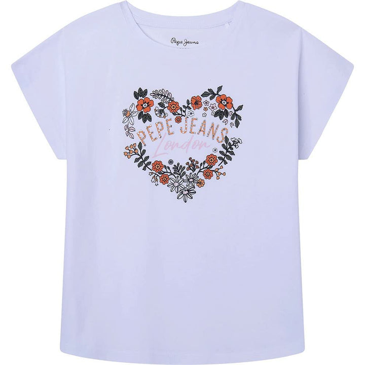 Pepe Jeans Mädchen Gautier T-Shirt, 10 Jahre White (White)