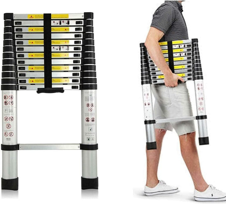 5 m Teleskopleiter aus Aluminium, tragbar, Mehrzweck-Auszugsleiter, 330 lbs, maximale Belastung, 13