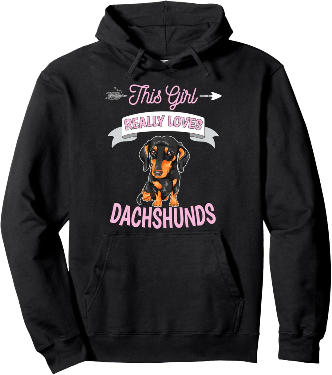 Dieses Mädchen liebt Dackel wirklich Geschenk Dackel Pullover Hoodie