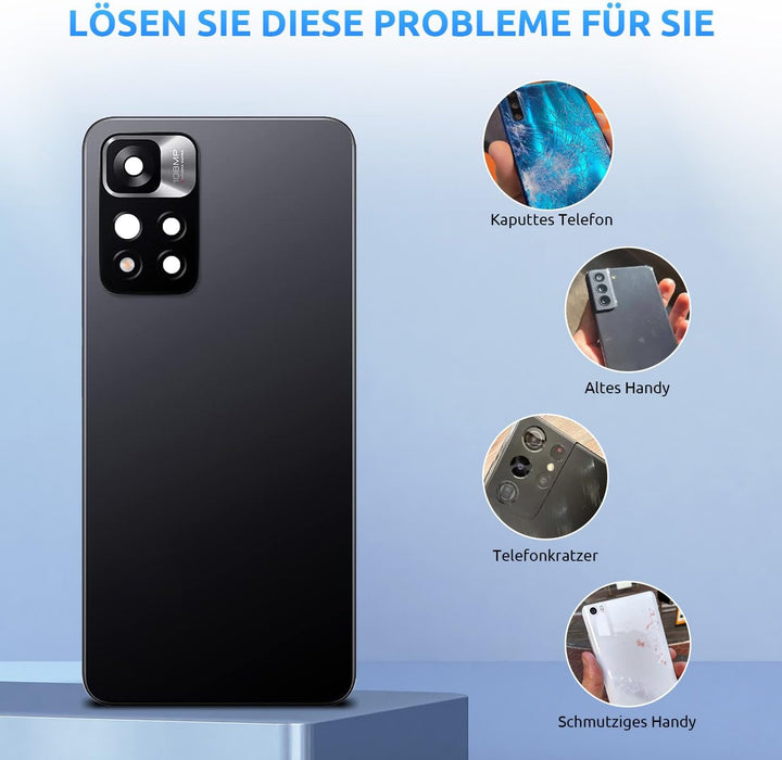 Eonpam Akkudeckel für Xiaomi Redmi Note 11 Pro+ Plus 5G Rückseite Glas Original Backcover Back Glas