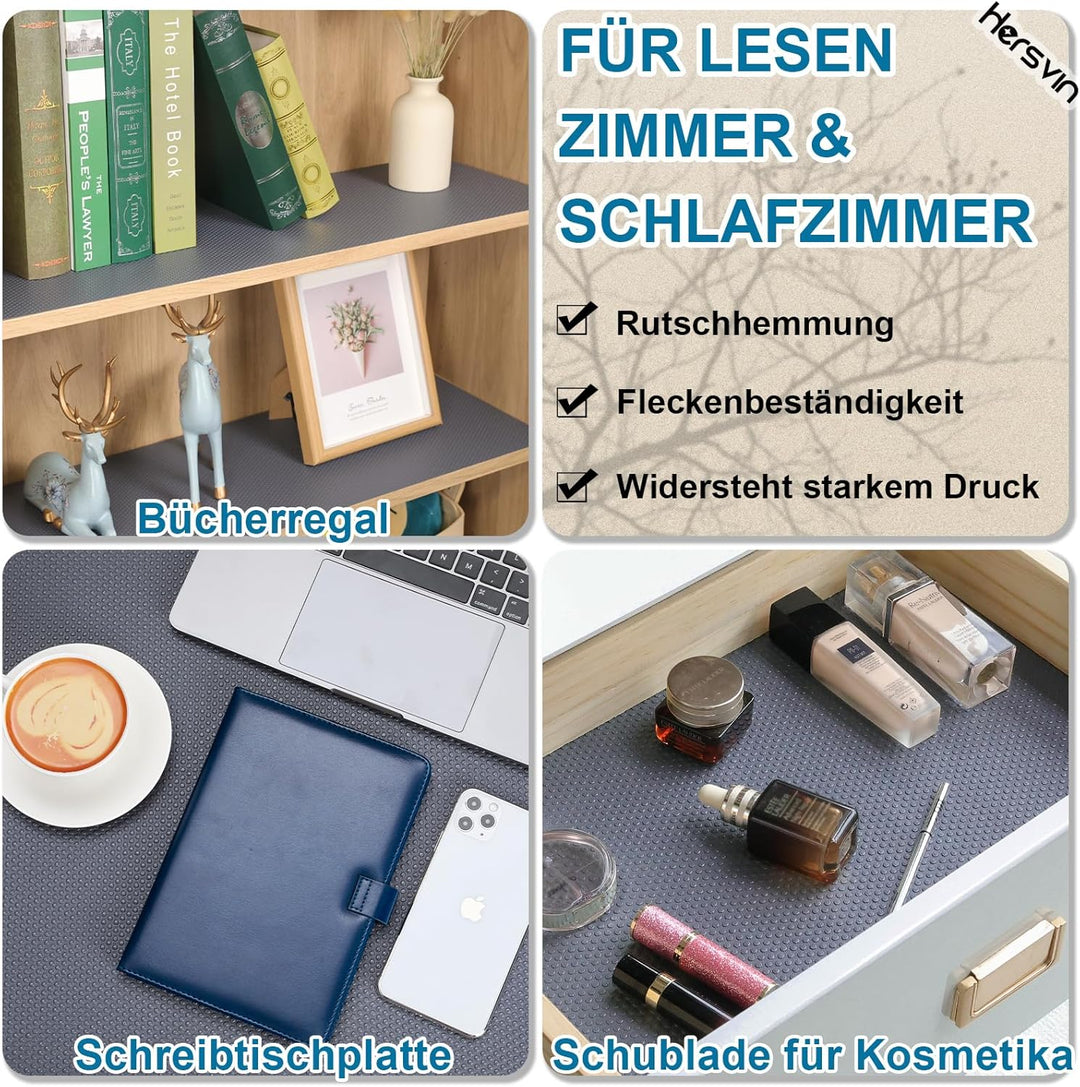 Hersvin Schubladenmatte (Übergrösse) 80cmx500cm Schrankpapier Schubladeneinlage Eva Wasserfest Nicht