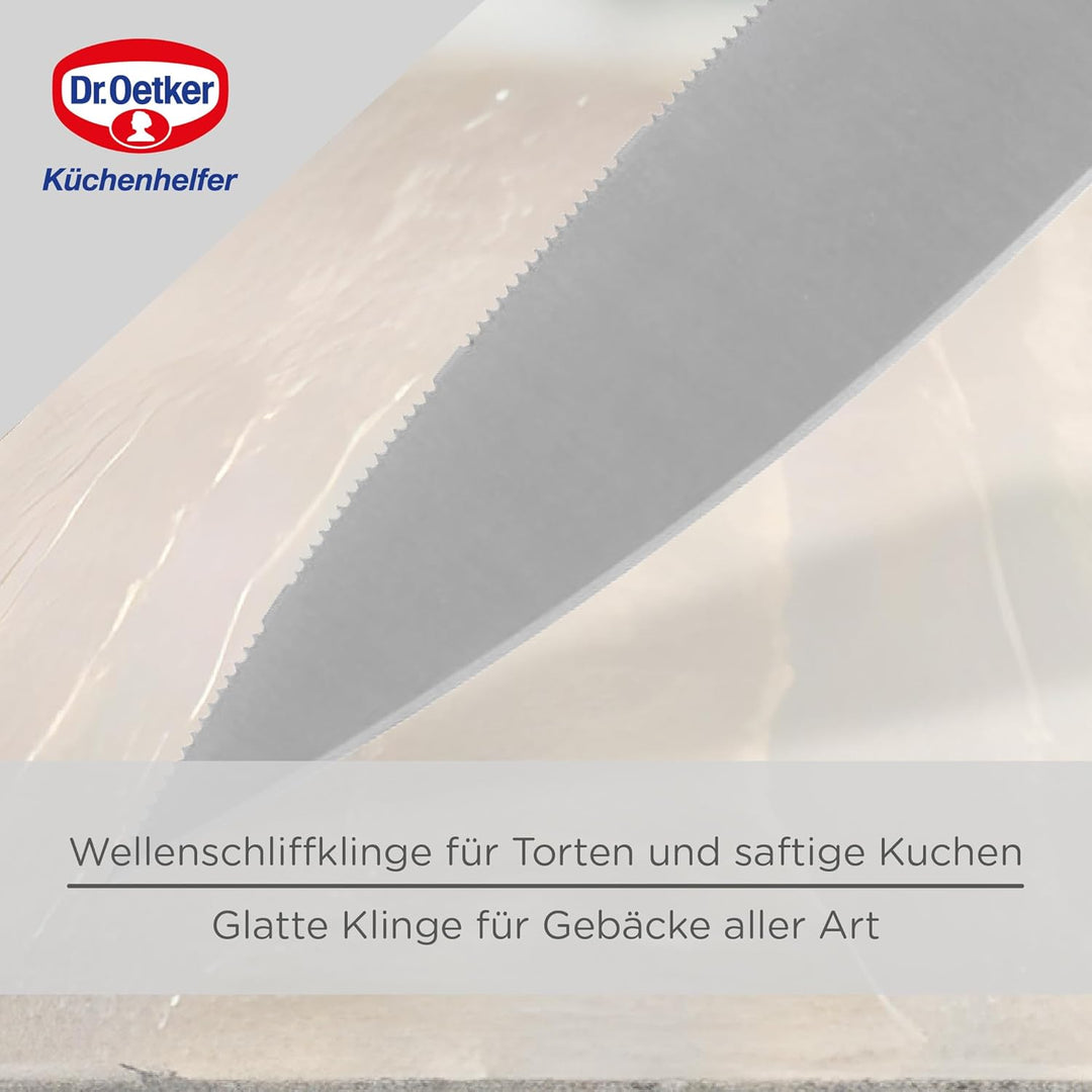 Dr. Oetker 1956 Profi-Tortenmesser und Tortenheber, Küchenmesser, für die Hochzeitsfeier, 31 cm, ver