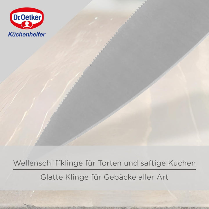 Dr. Oetker 1956 Profi-Tortenmesser und Tortenheber, Küchenmesser, für die Hochzeitsfeier, 31 cm, ver