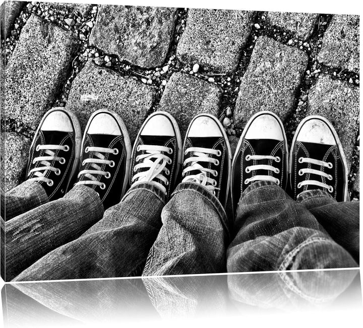 Pixxprint Trendige Schuhe als Leinwandbild/Grösse: 100x70 cm/Wandbild/Kunstdruck/fertig bespannt, 10